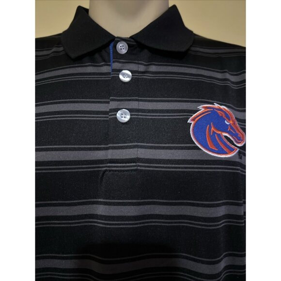 NEW Boise State BSU Broncos Colosseum Black Button Collared Polo Shirt Men's L - Picture 3 of 7